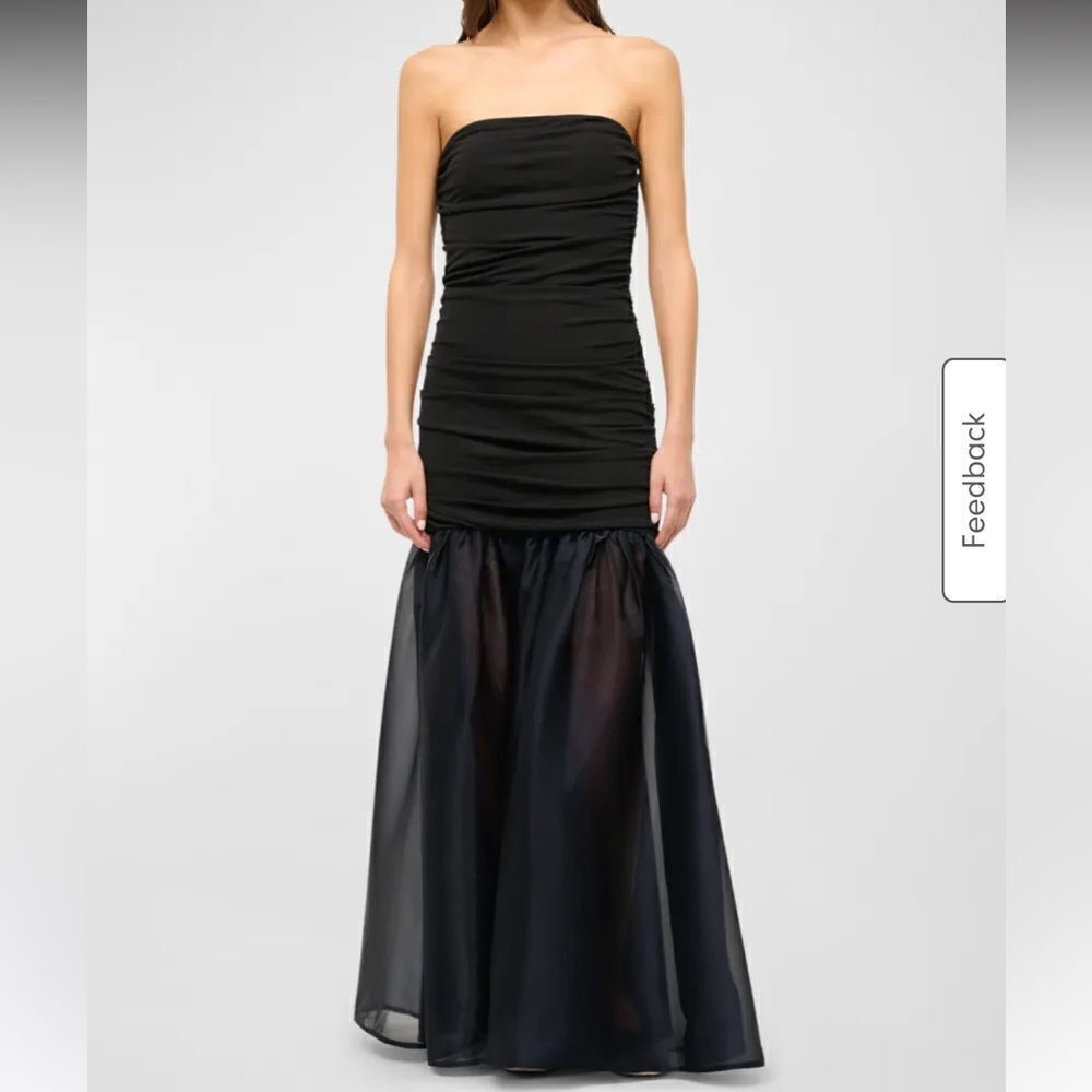 STAUD Liya strapless dress